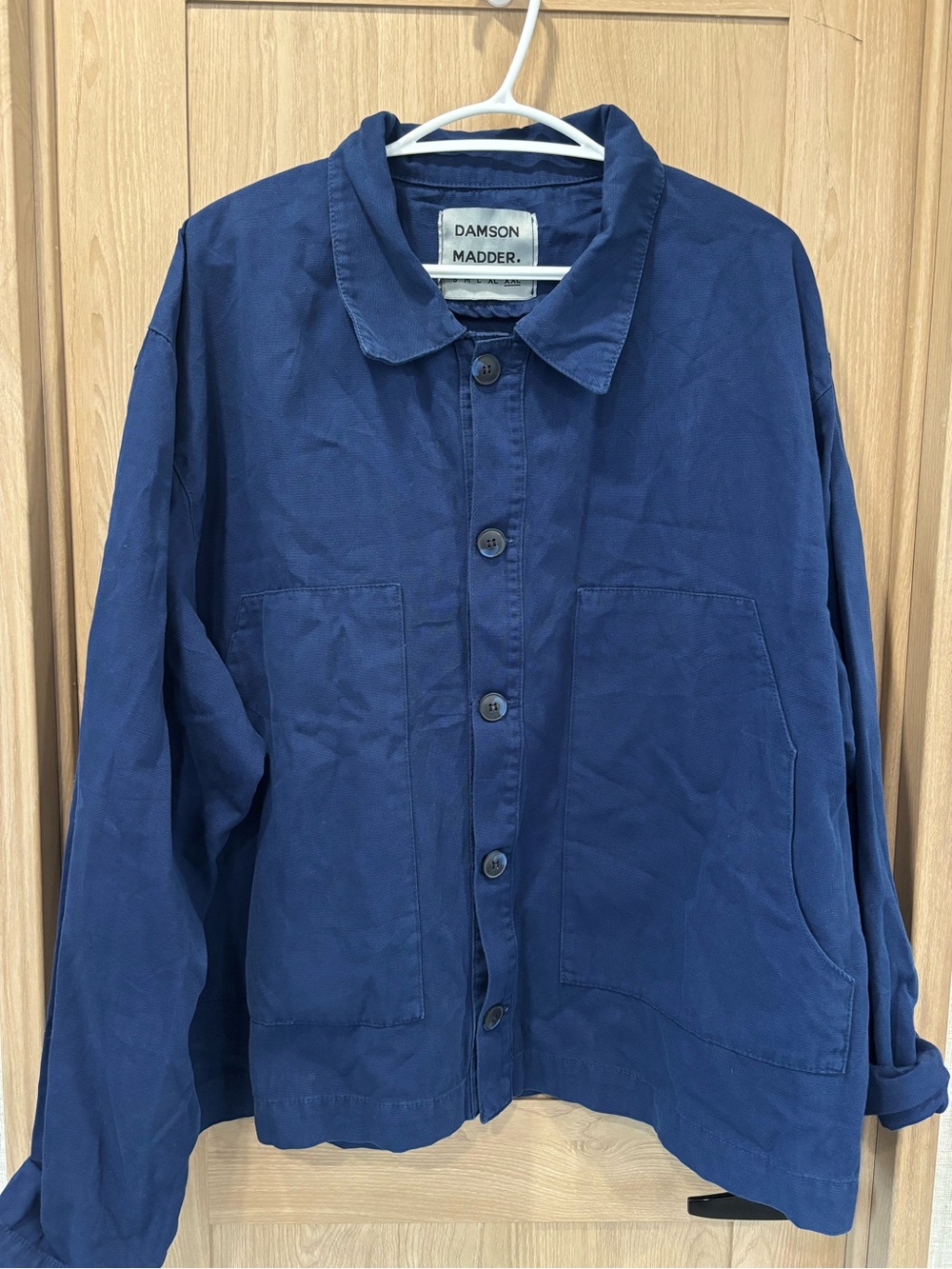 Damson Madder Utility Chore Coat Mens Size XXL Navy Jacket